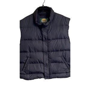Cabela's Premier Northern Goose Down Puffer Vest Men L Black Snaps Closure